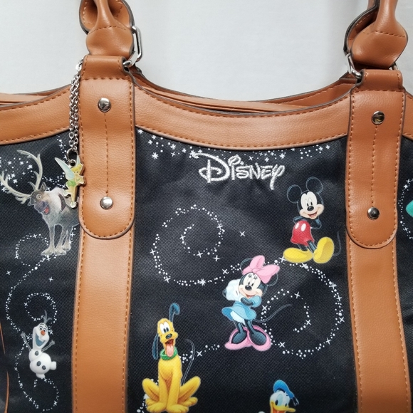 Bradford Exchange Disney "Carry The Magic" Purse Tote Black Bag Tinkerbell Charm - Picture 2 of 12